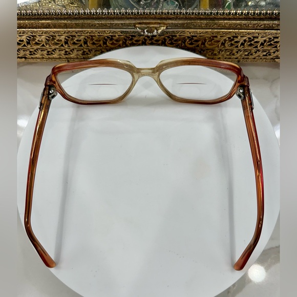 Logo Paris - Rx - Amber Ombré Oversized Vintage Eyeglass Frames - GUC, Unisex - Picture 10 of 16